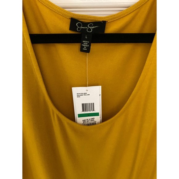 NWT  JESSICA SIMPSON NOA TEXTURED BODYSUIT GOLDEN YELLOW Large - Picture 2 of 7